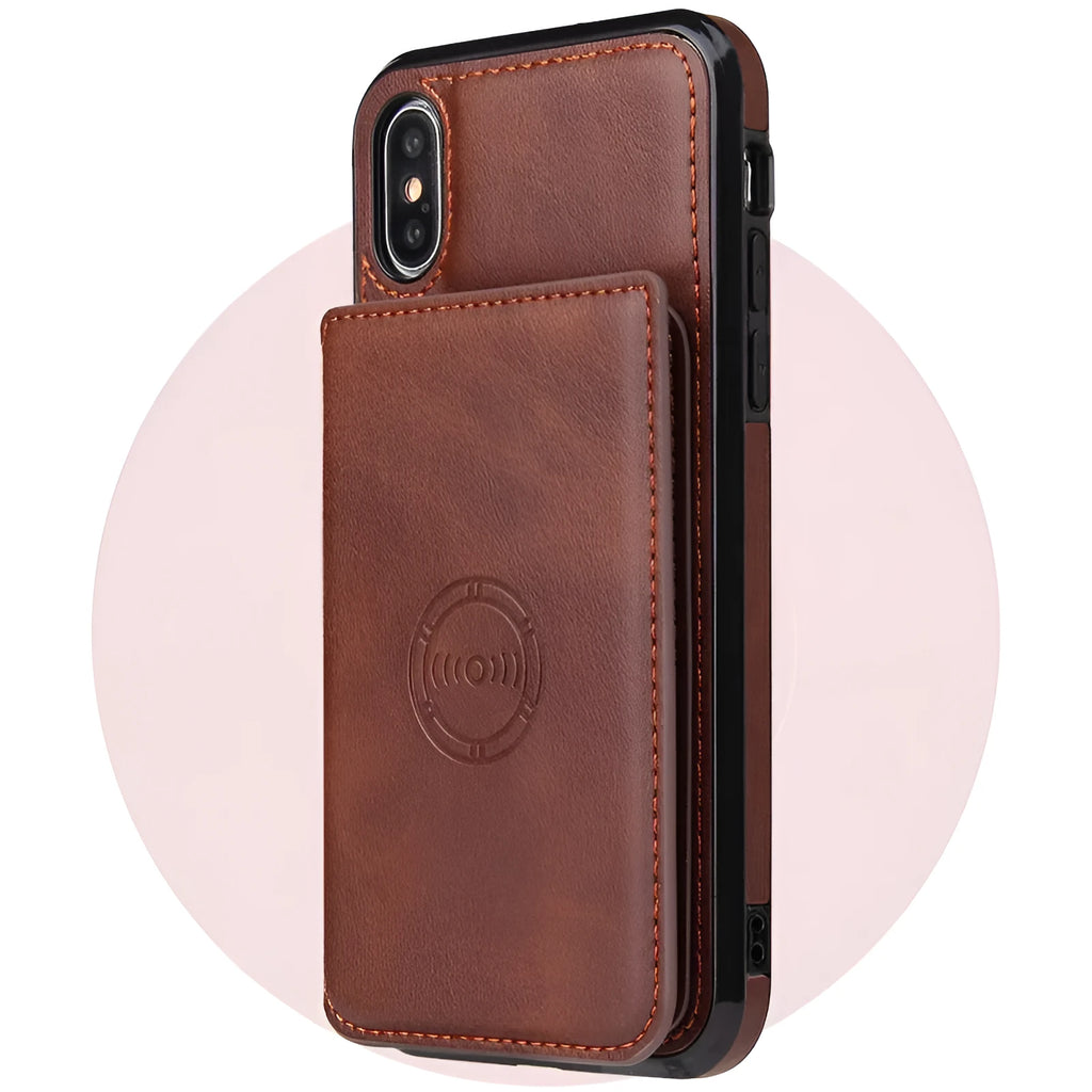 Imitation leather card wallet phone case for iPhone 11 in multiple colour options