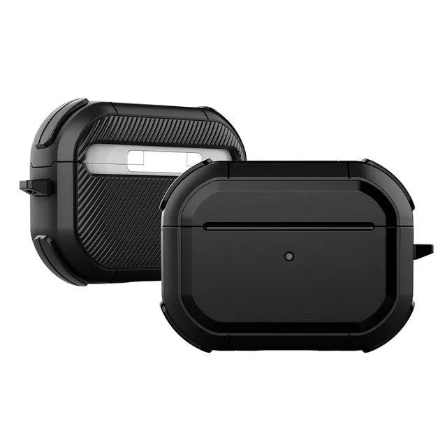 Black TPU and PC plastic protective case for Apple AirPods Pro charging case