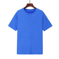 A man's loose-fitting black cotton T-shirt with short sleeves, laid flat.
