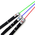 Black pen-style 5mW laser pointer with choice of red, blue-violet, or green visible beam