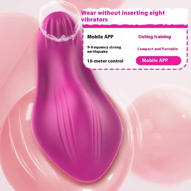 Rose red wearable female massager with cute butterfly design and USB charging port