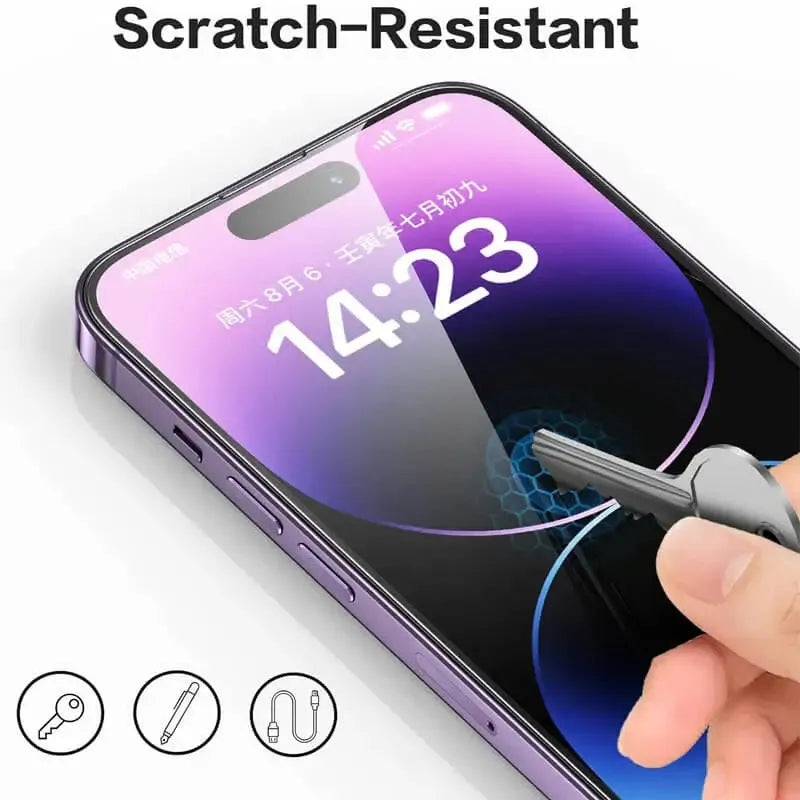 HD tempered glass screen protector for iPhone 15 Pro Max, ultra-clear full coverage, 3-pack