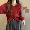 Lazy short sweater design blouse in loose fit, long sleeves, Black colour option