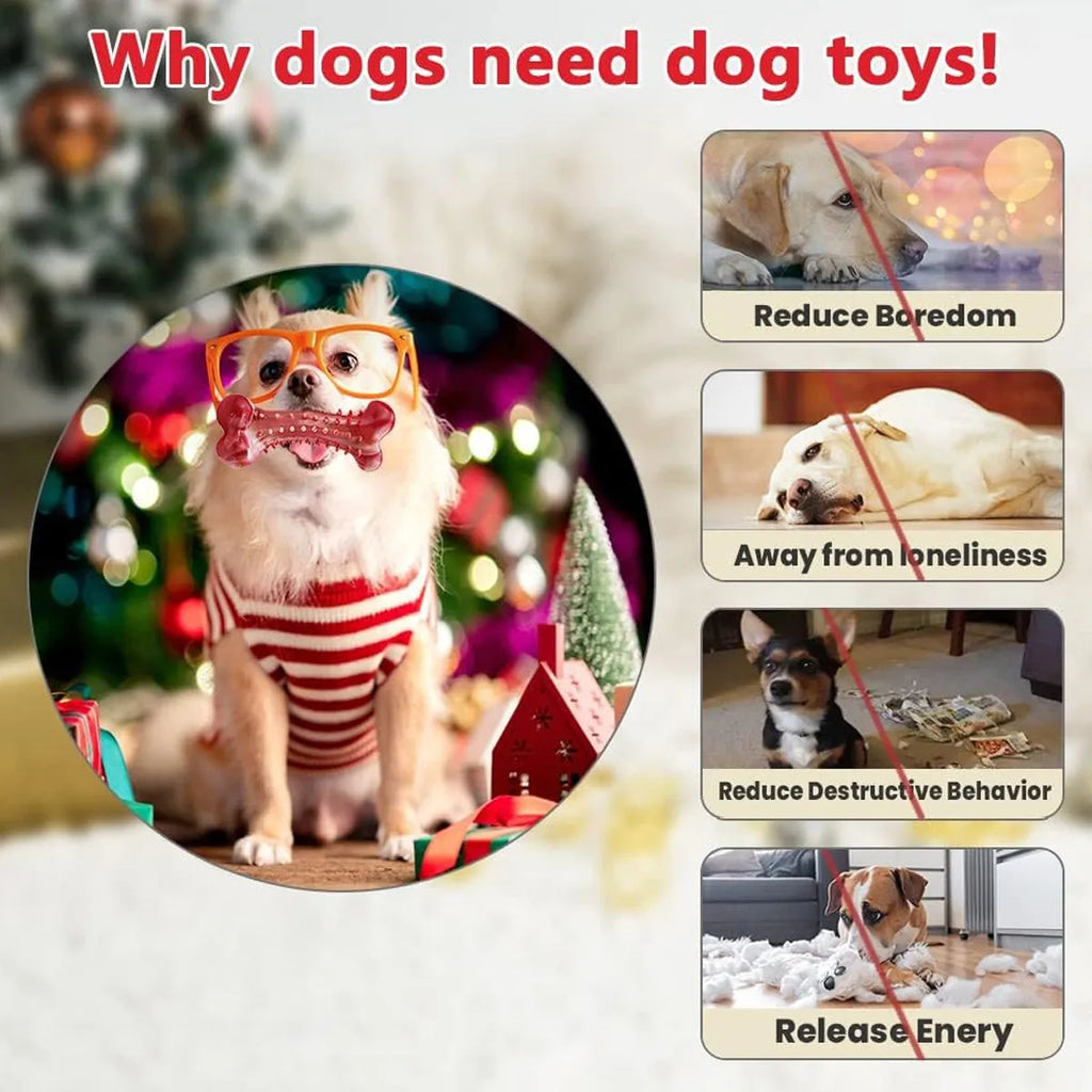 Red natural rubber chew toy for aggressive dogs and strong chewers