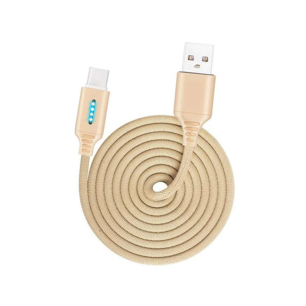 Fabric weaving fast charging cable in multiple colours with USB connector