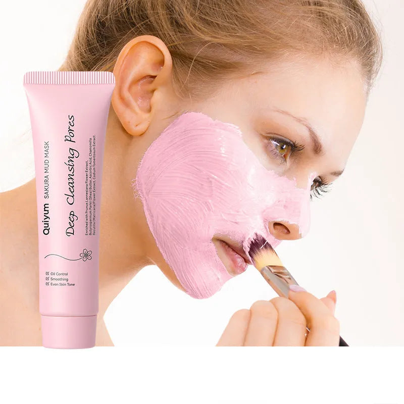 30g jar of cherry blossom mud mask for facial cleansing and moisturising