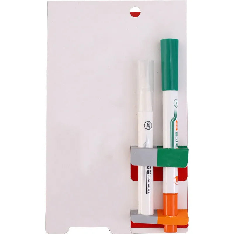 Green erasable highlighter pen set with plastic shell and card packaging