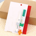 Green erasable highlighter pen set with plastic shell and card packaging