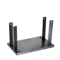 Black iron flip chip bracket for mounting an electric planer upside down, showing dust port.