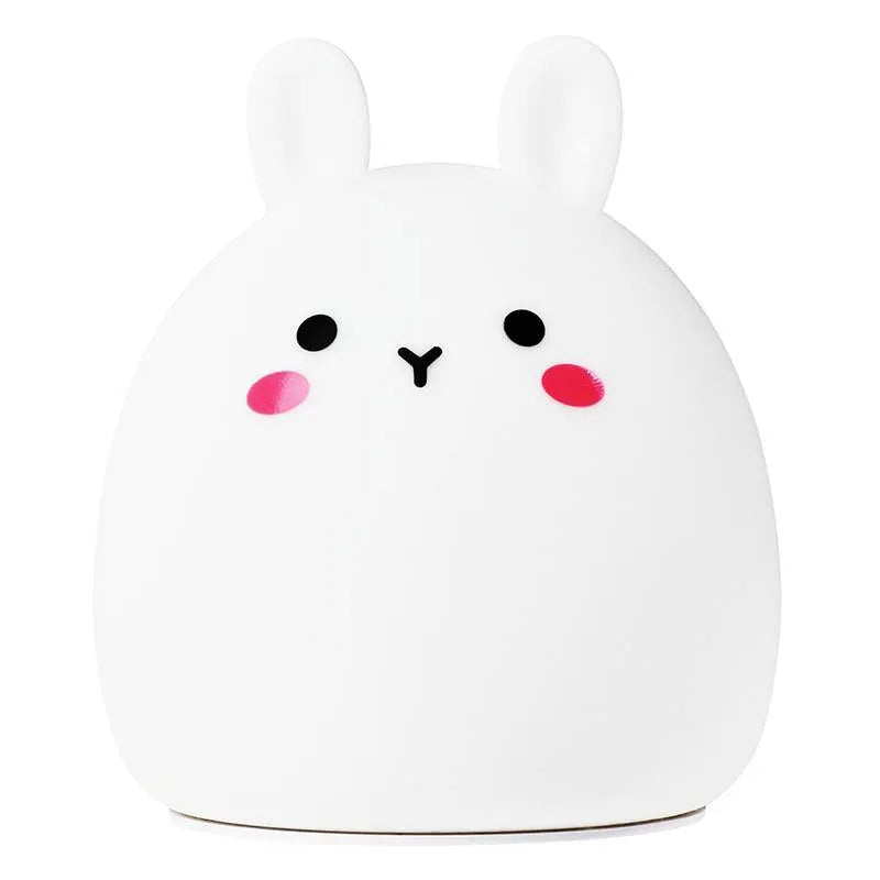 Silicone rabbit-shaped rechargeable night light with colour-changing LED illumination