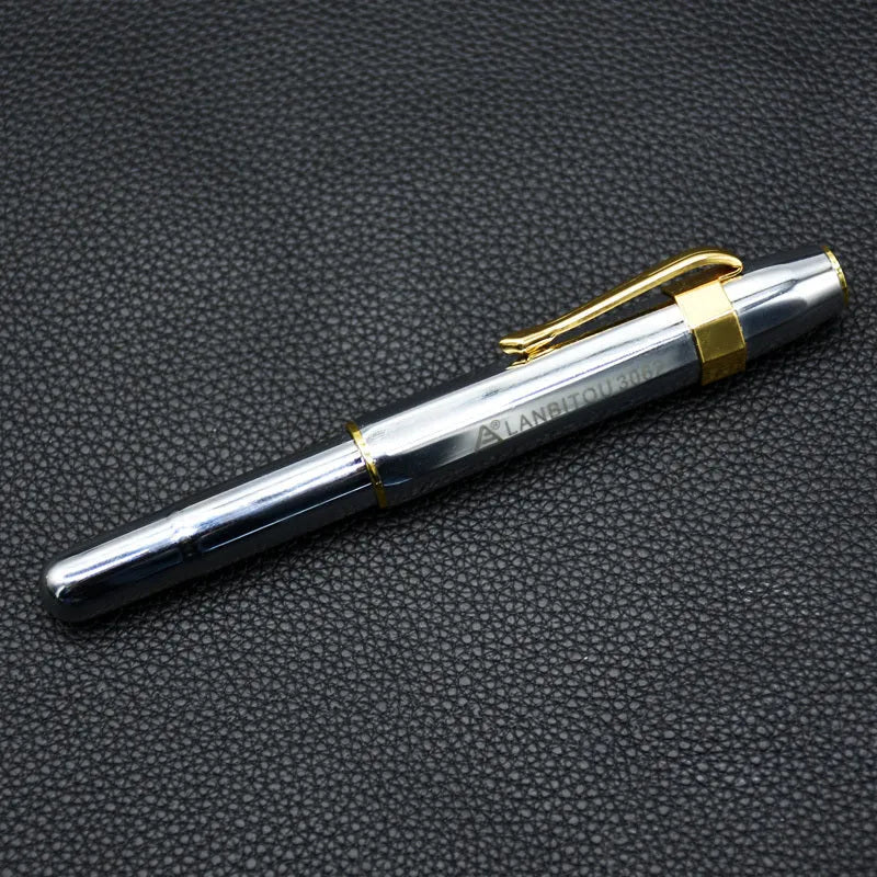 Vintage octagonal metal pocket fountain pen in copper finish with stainless steel nib and gift box