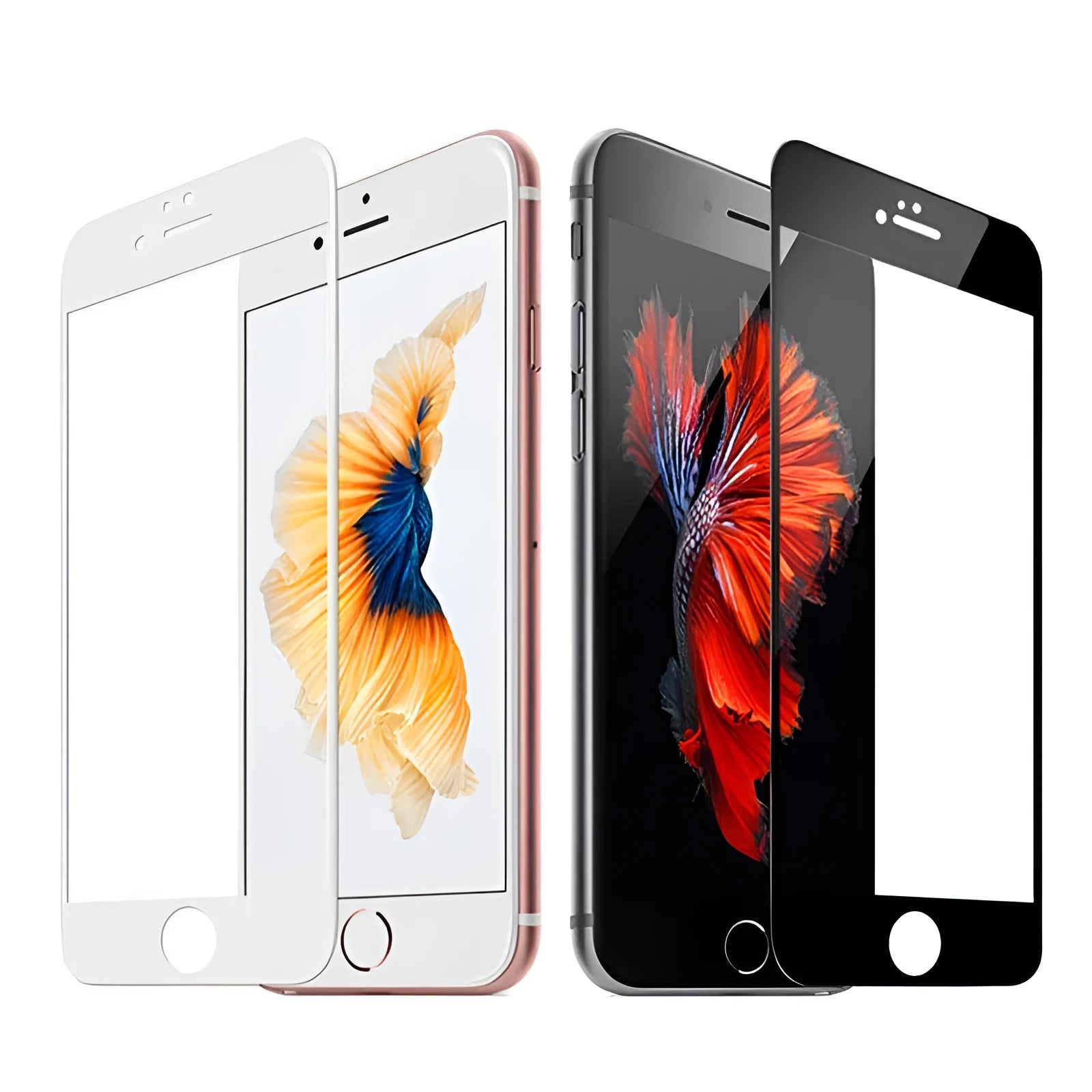 Full screen sanding toughened PET front screen protector for iPhone models, black or white options
