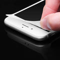 Full screen sanding toughened PET front screen protector for iPhone models, black or white options