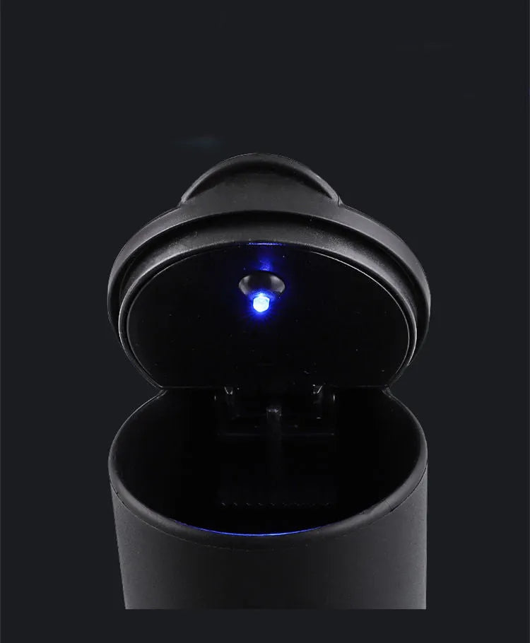 Creative LED portable multifunctional car ashtray with light in colour A
