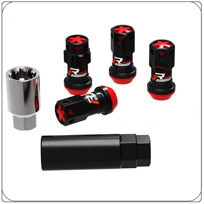 20-piece anti-theft screw and nut set for automobile wheel hub in blue and red