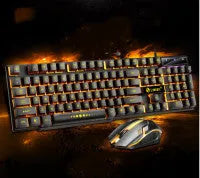 Limei GTX300 white mechanical keyboard and mouse set with backlit keys on a desk.