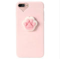 Soft silicone TPU iPhone case with 3D cartoon cat design in multiple colours