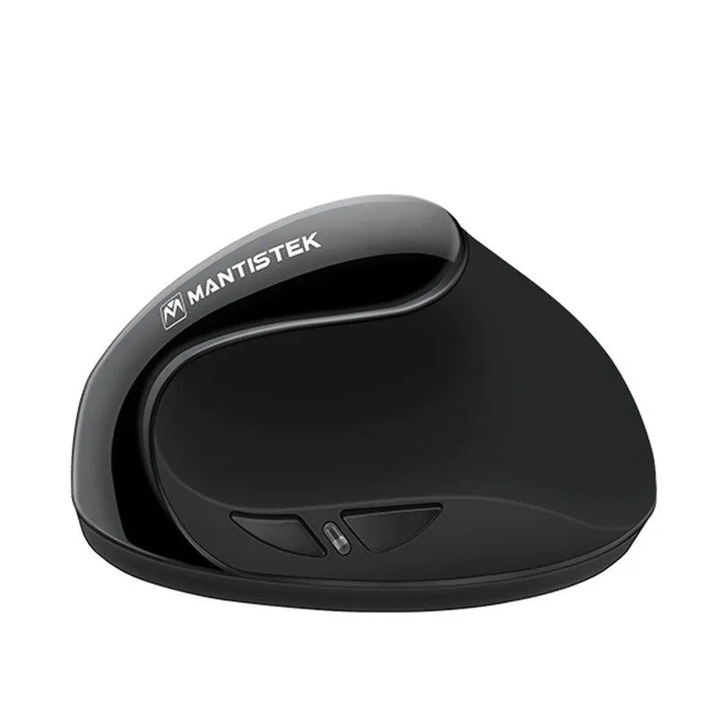 Black 2.4G vertical ergonomic optical mouse with 3 adjustable DPI levels and wireless receiver