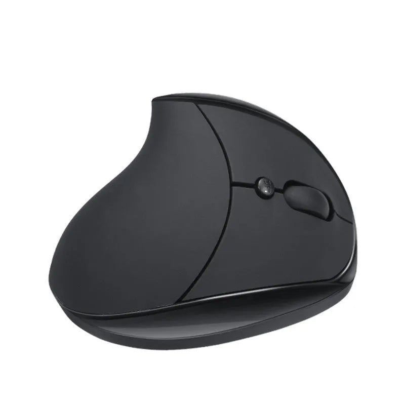 Black 2.4G vertical ergonomic optical mouse with 3 adjustable DPI levels and wireless receiver