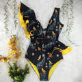 One piece casual swimsuit for women with ruffle trim and sleeveless design, available in multiple colours
