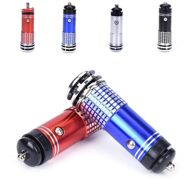12V car air purifier negative ion lonizer aluminium alloy 8cm blue