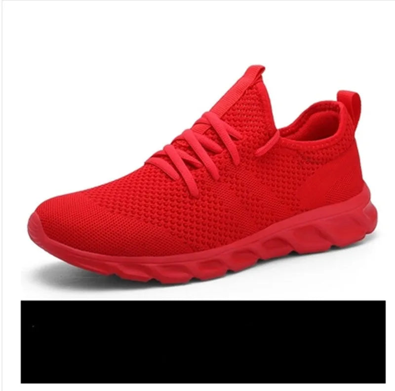 Men's black and white breathable mesh sneakers with PVC soles for casual jogging and spring outdoor wear