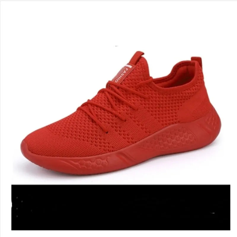 Men's black and white breathable mesh sneakers with PVC soles for casual jogging and spring outdoor wear