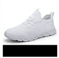 Men's black and white breathable mesh sneakers with PVC soles for casual jogging and spring outdoor wear