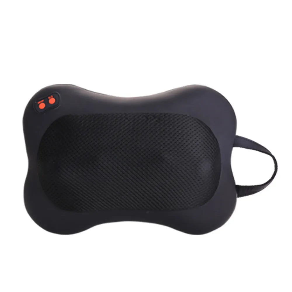 Chargeable massage occipital cervical vertebra massager in black with multi-head design and control panel