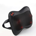 Chargeable massage occipital cervical vertebra massager in black with multi-head design and control panel