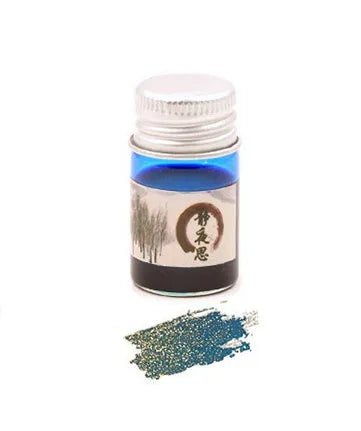 6ml high white glass bottle of antiquity solar terms gold powder dipping pen ink with aluminium cap.