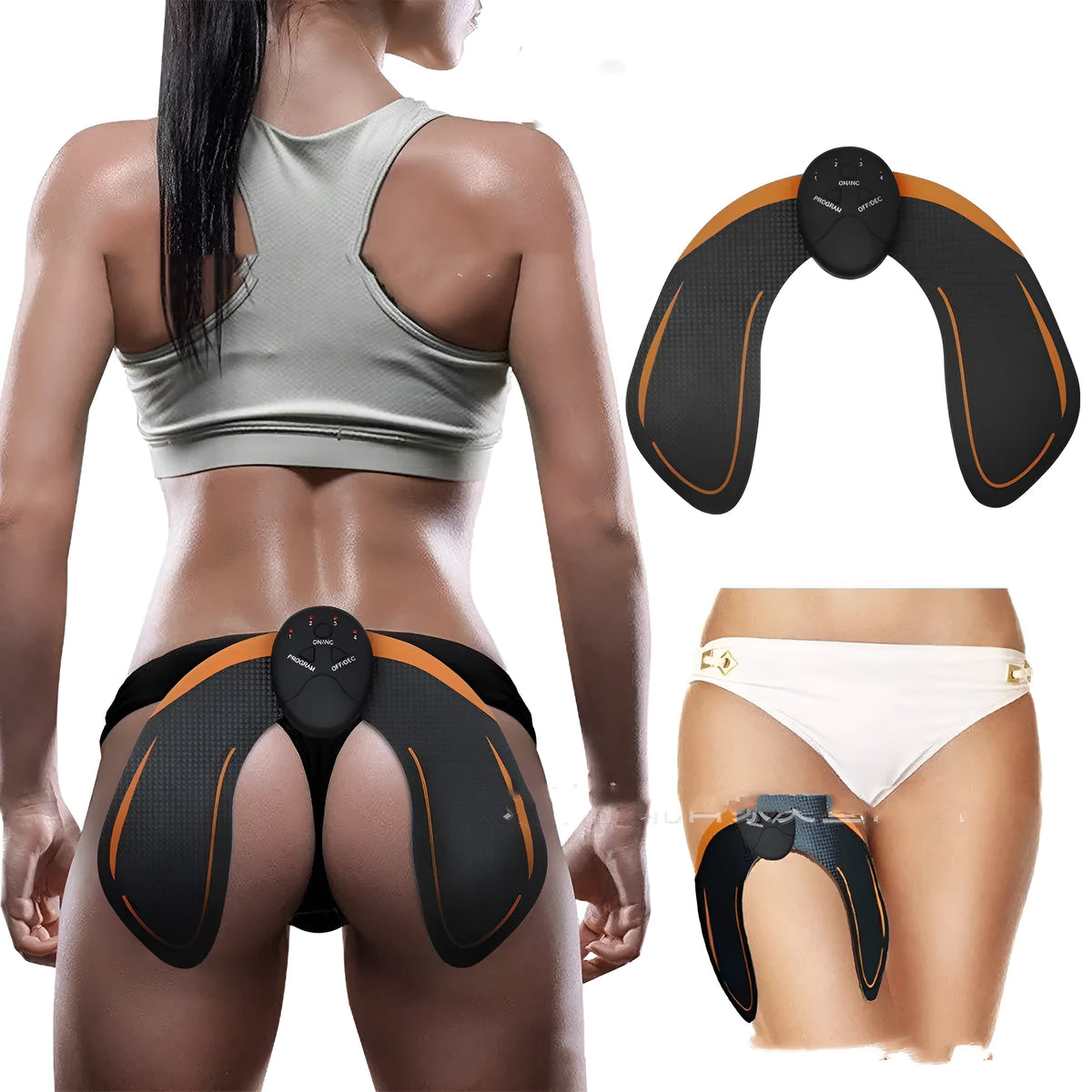 Fitness Buttocks Lifting Toner Slimming Massager, black, environmental protection ABS, battery-powered fat exploding machine