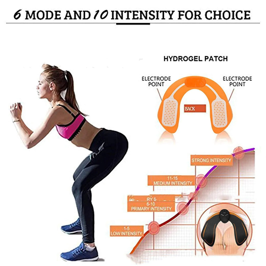 Fitness Buttocks Lifting Toner Slimming Massager, black, environmental protection ABS, battery-powered fat exploding machine