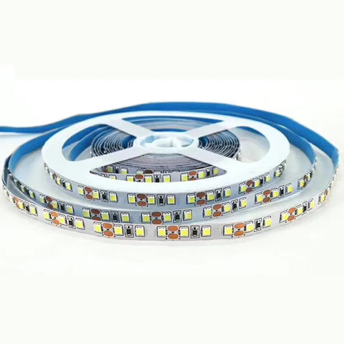 Close-up of a flexible white LED light strip (soft light belt) showing dense SMD LEDs, suitable for counter illumination.