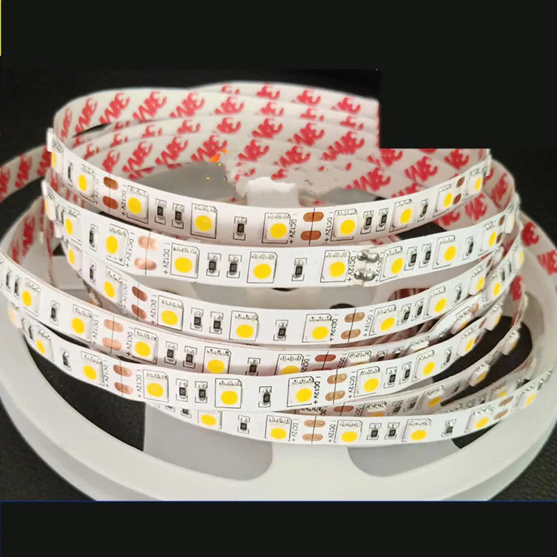 Close-up of a flexible white LED light strip (soft light belt) showing dense SMD LEDs, suitable for counter illumination.