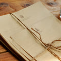 Vintage brown kraft paper stationery set with 10 large sheets and 2 small notes