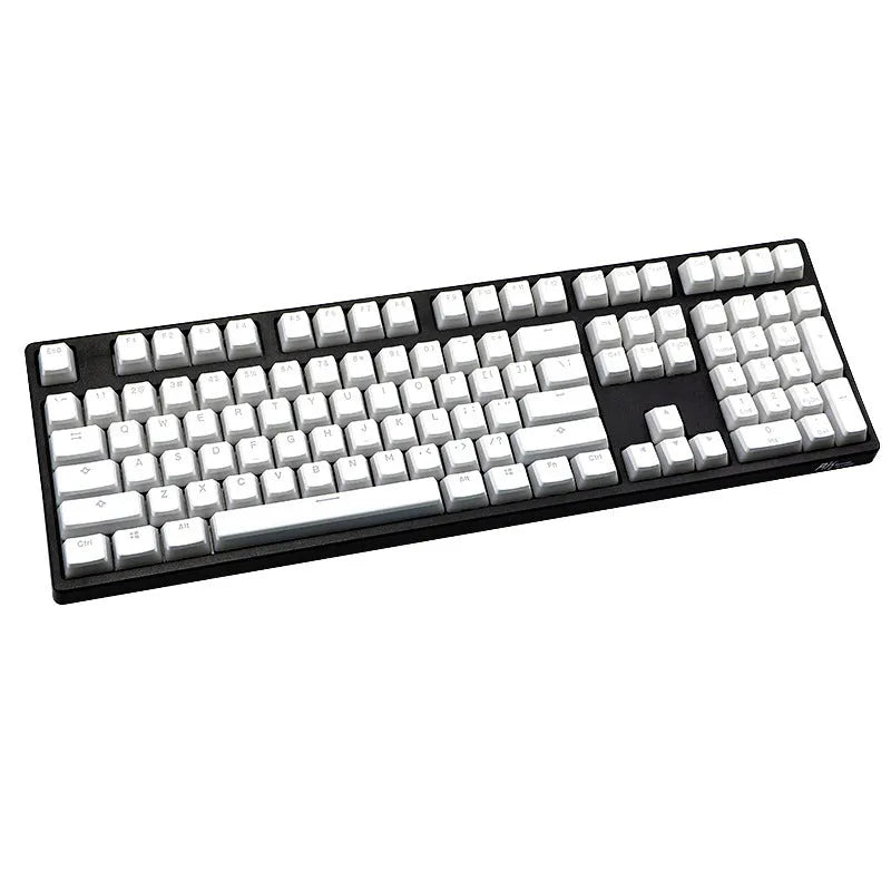 White pudding PBT mechanical keyboard keycap set showing 141 keys with dye-sublimated legends