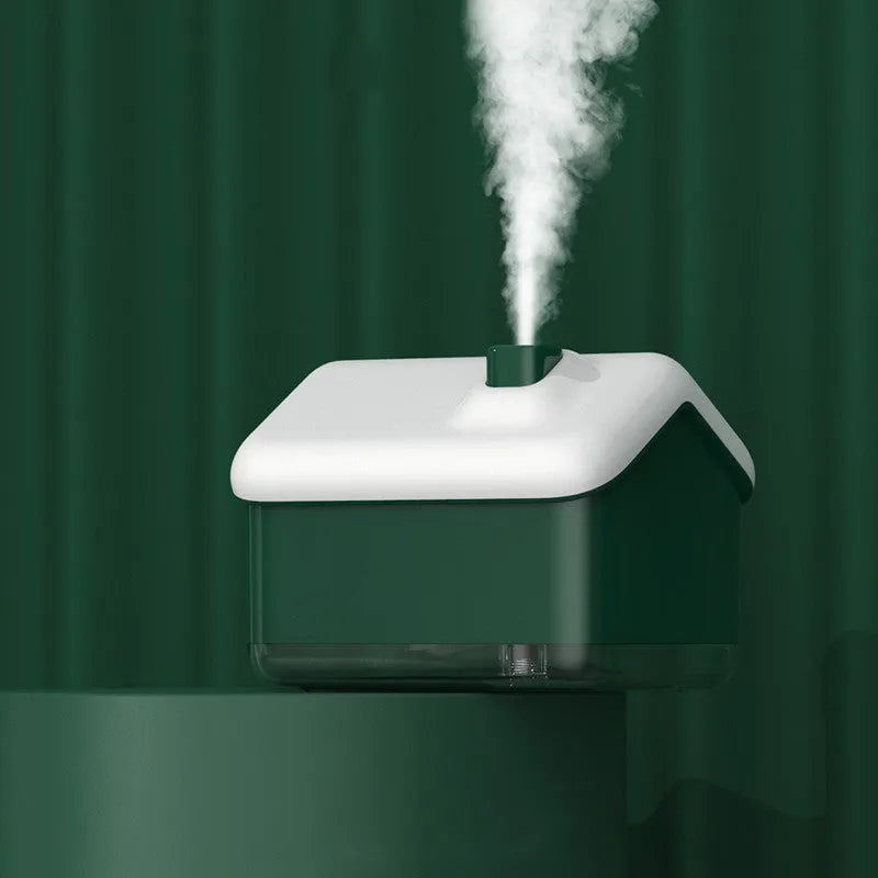 White igloo-shaped ultrasonic humidifier and essential oil diffuser with USB cable and LED light
