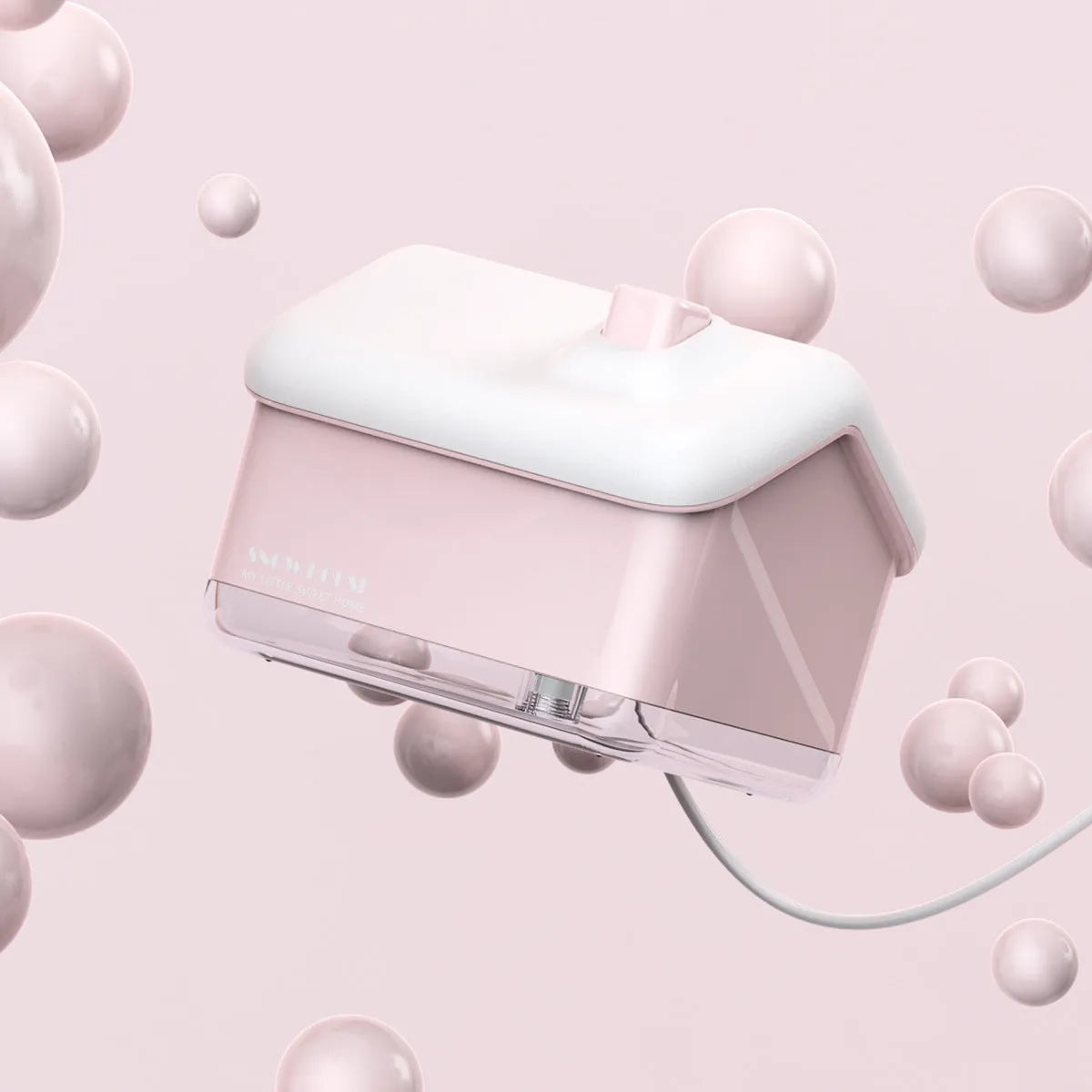 White igloo-shaped ultrasonic humidifier and essential oil diffuser with USB cable and LED light