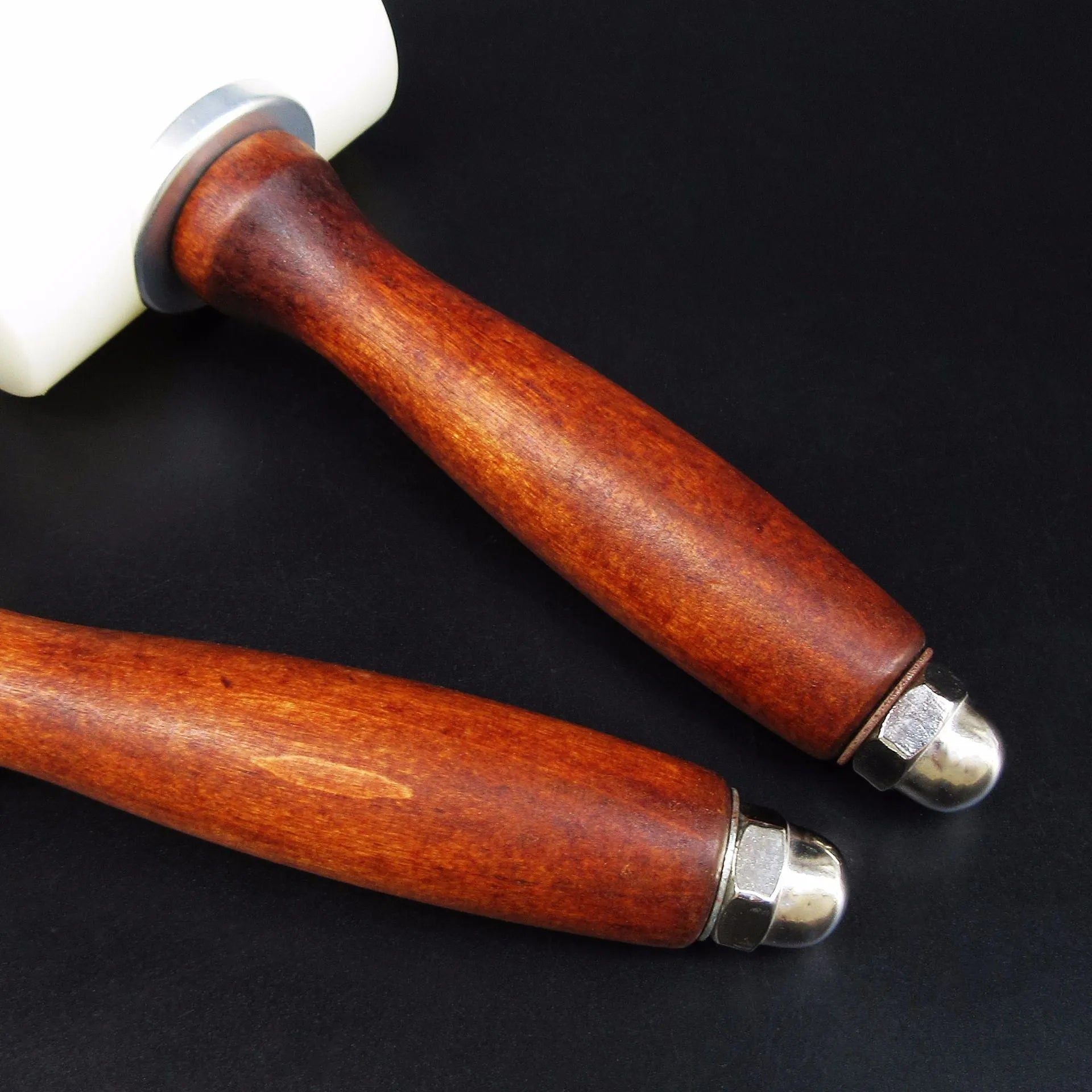 Nylon leather carving hammer with wooden handle for leather punching and engraving