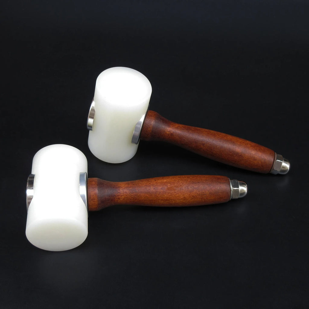 Nylon leather carving hammer with wooden handle for leather punching and engraving