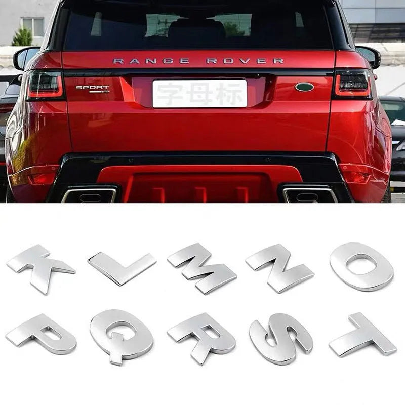 Personalised aluminium alloy car tail letter mark 4.5cm in black on vehicle rear