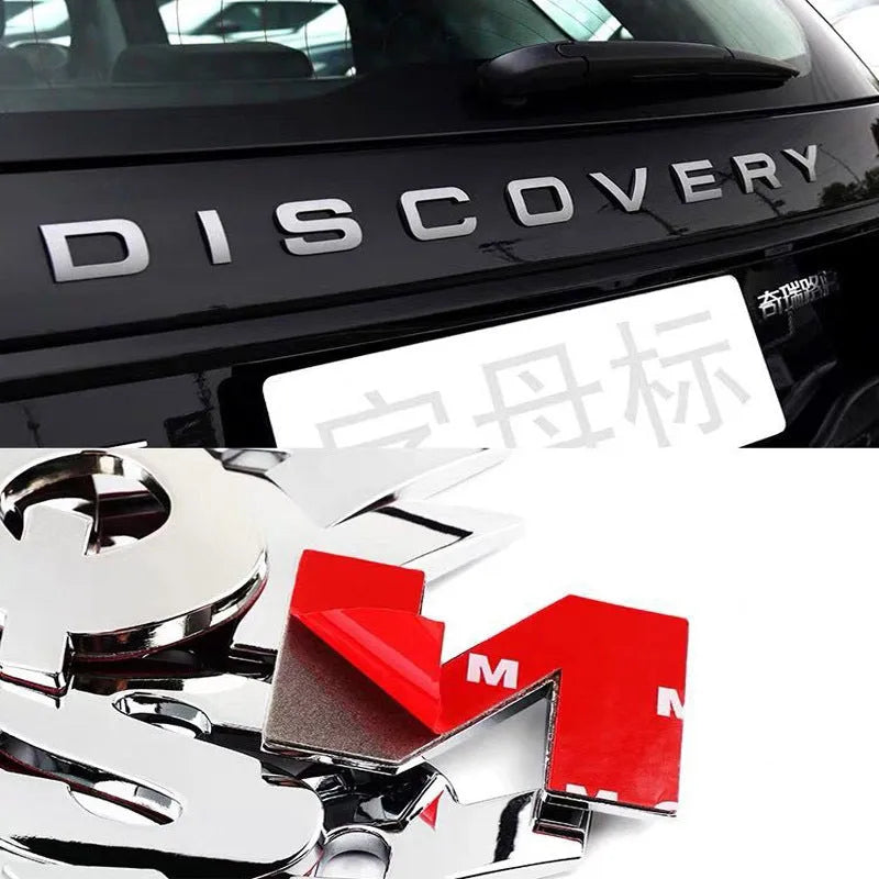 Personalised aluminium alloy car tail letter mark 4.5cm in black on vehicle rear
