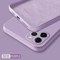 Straight-edge Rubik's cube liquid silicone phone case compatible with Apple iPhones in blue colour