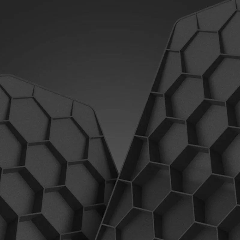 Creative Game Office Three-Dimensional Geometric Mouse Pad Black 35.8x21x2.8cm Honeycomb Support
