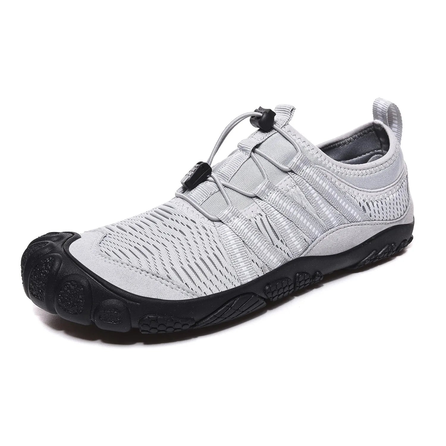 Unisex elastic fastening river tracing shoes with mesh upper and rubber sole