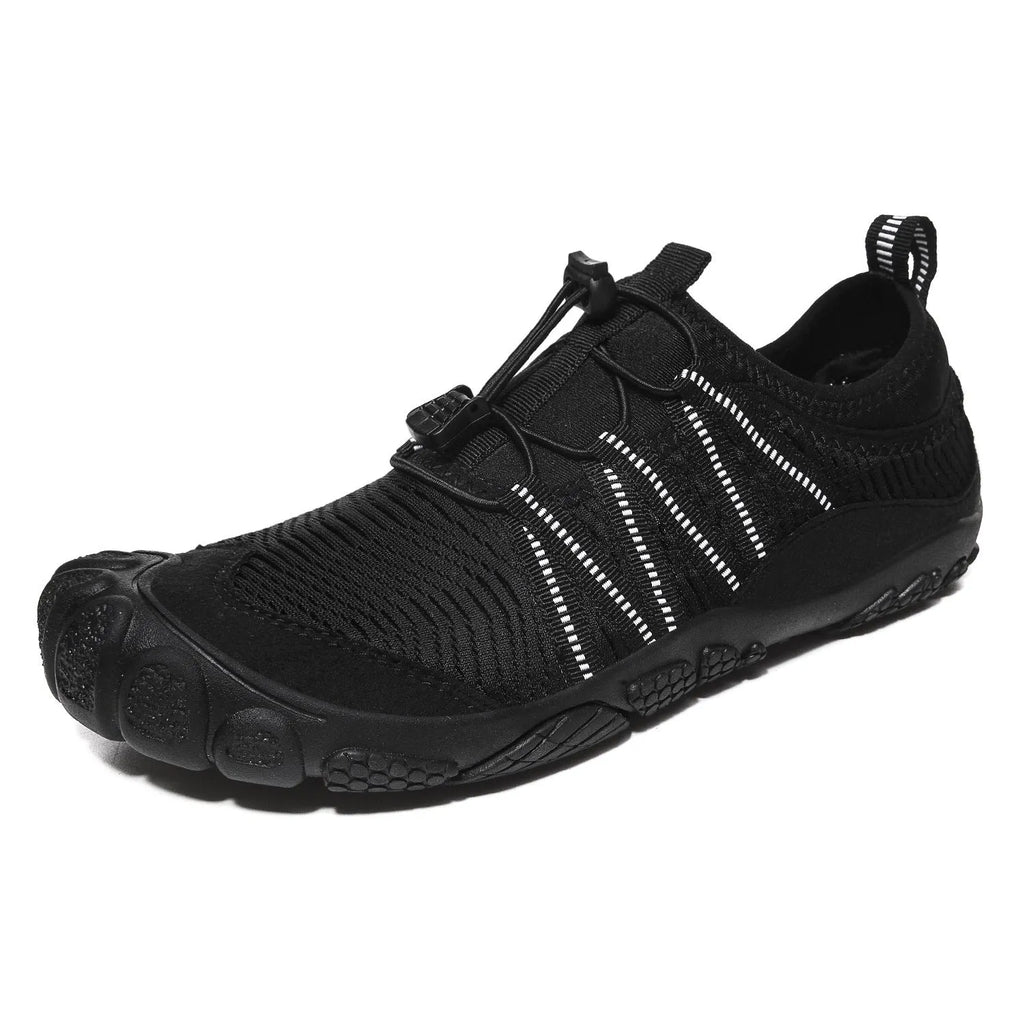 Unisex elastic fastening river tracing shoes with mesh upper and rubber sole