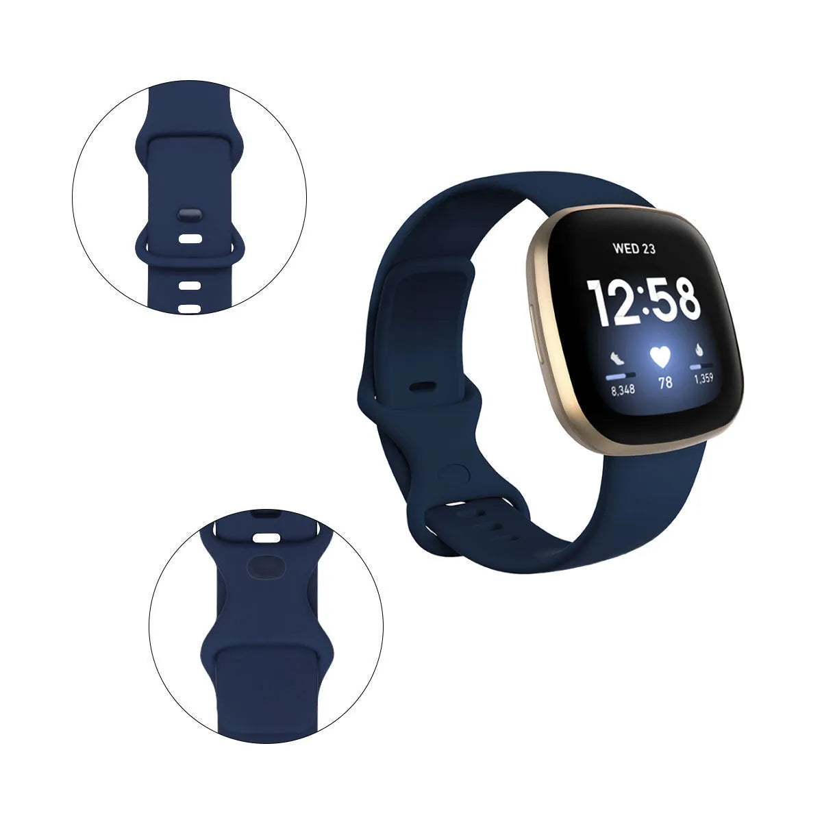 TPU silicone replacement strap for Fitbit Versa 3 smart watch in multiple colours