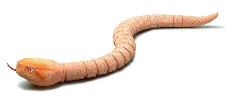 Black and grey remote control snake toy measuring 38cm long with USB charging cable