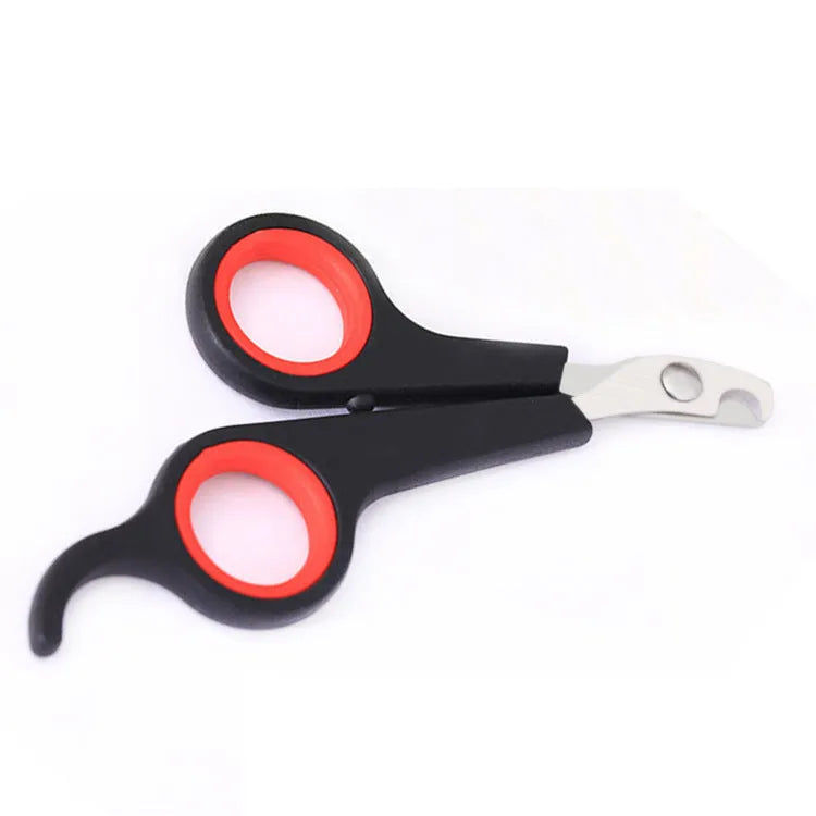 Black pet nail clippers with stainless steel blade for small animals